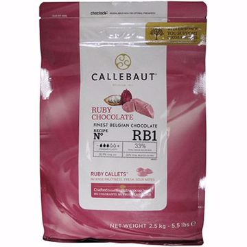 Picture of Callebaut Chocolate Callets 33% Ruby 4/5.5 lb