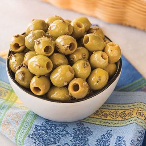 Picture of Barnier Olives Green Pitted with Herbs 1/10 lb