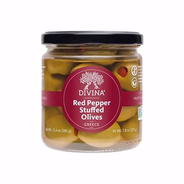 Picture of MT Athos Olives Stuffed with Red Peppers Jars 6/7.8 oz