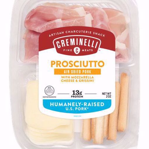 Picture of Creminelli Snack Tray Prosciutto, Mozzarella & Grissini 12/2 oz