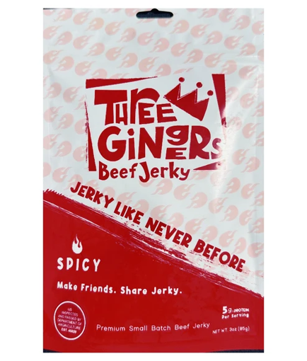 Picture of THREE GINGERS JERKY SPICY 12/3OZ